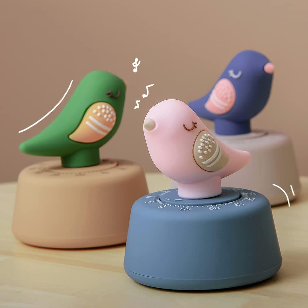 Chirp Bird – Temporizador de cocina para pájaros, temporizador de cocina, temporizador de pájaros Kawaii, recordatorio mecánico, alarma de cocina,