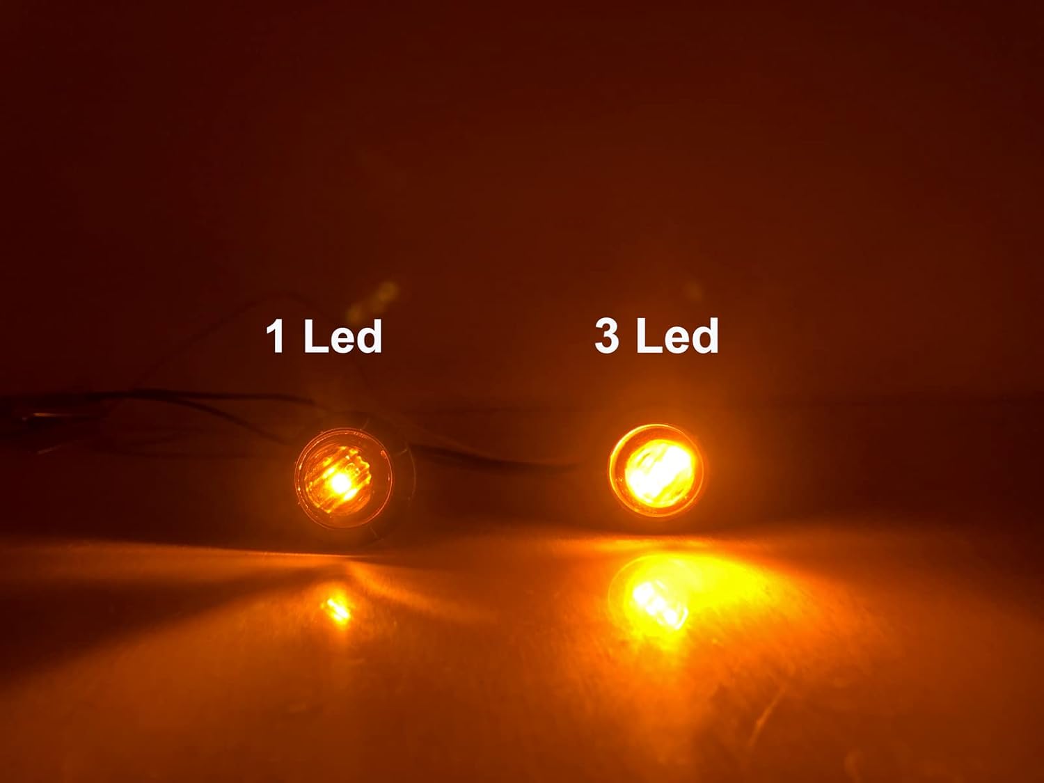 Aokzeeo 50 unidades de luces LED de 34 pequeñas redondas ámbar LED indicador de marcador lateral kit de luz de remolque lámpara de liquidación