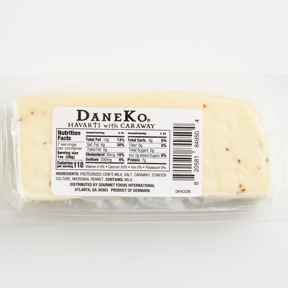 Queso DaneKo Havarti con alcaravea (12 x 7 oz.)
