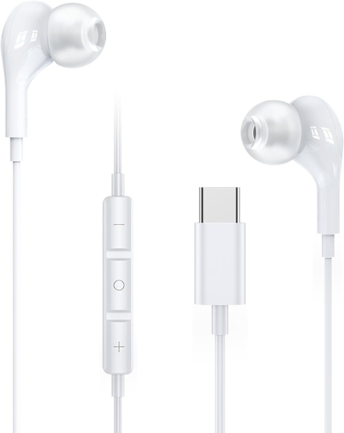 Auriculares USB tipo C para iPhone15, Samsung Galaxy S23, Ultra S23+, S23 Plus, auriculares USB C enchufables, micrófono integrado y control de
