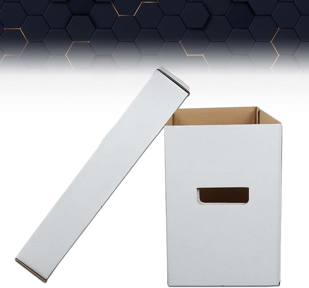 PIT66 10 cajas de almacenamiento de cómics con tapas cortas capacidad para 150-175 libros de cómics apilables y duraderos, color blanco