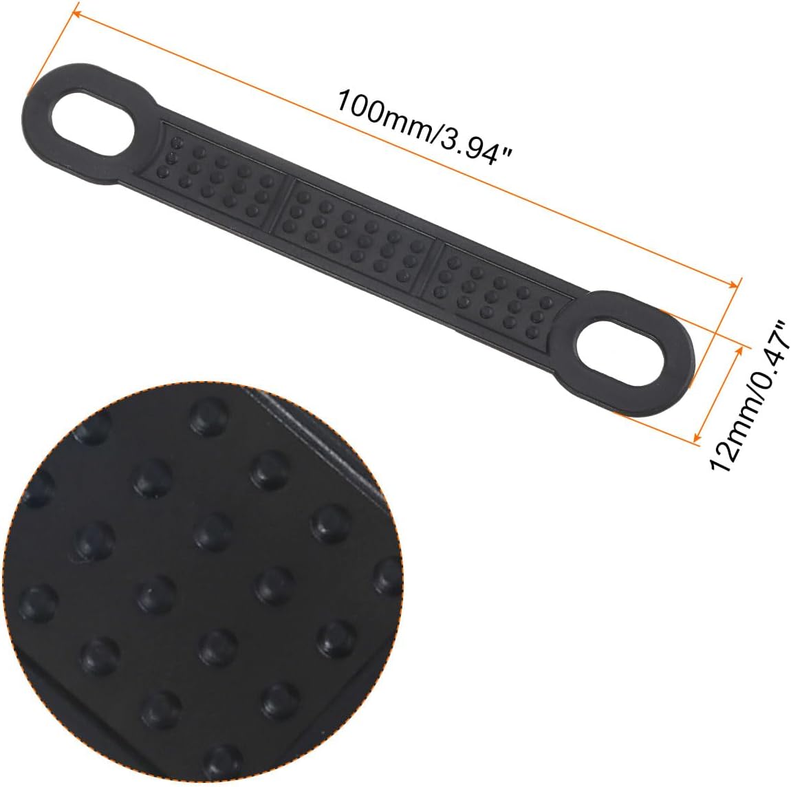uxcell 100 tiras adhesivas de silicona antideslizantes para colgar ropa para perchas de madera y plástico, color negro (3.94 x 0.47 pulgadas)