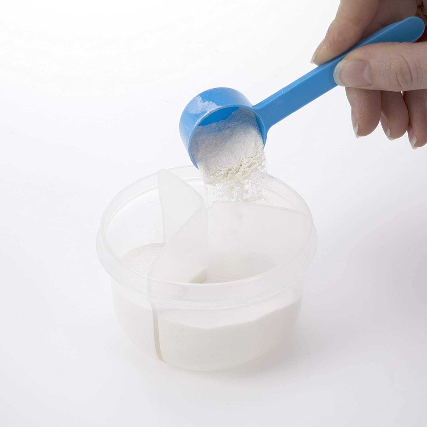 Nuby Dispensador de fórmula en polvo, 3 compartimentos, color blanco