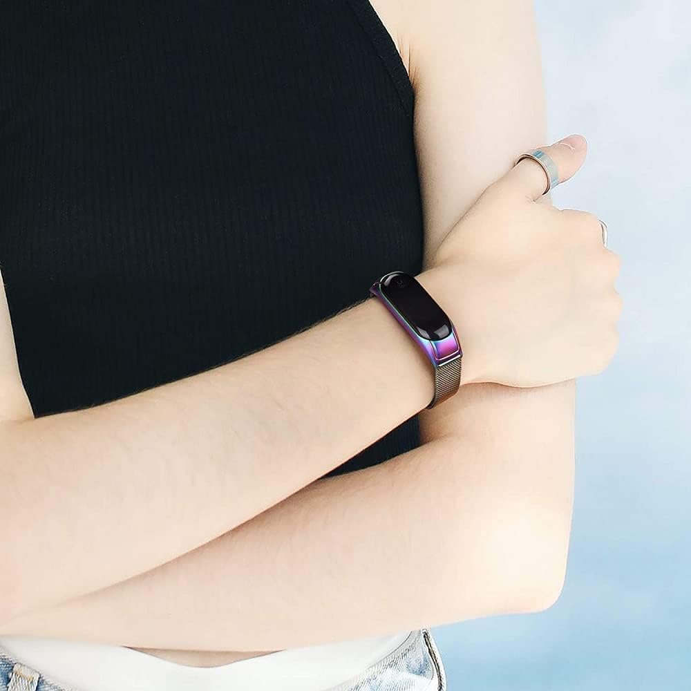 Banda magnética compatible con correa Xiaomi Mi Band 7, bandas de repuesto deportivas de malla metálica de acero inoxidable para Xiaomi Mi Band 7