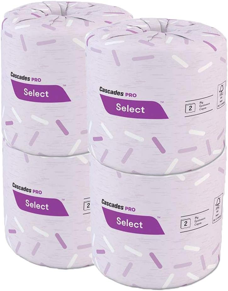 Papel higiénico de 2 capas, 500 hojasrollo de papel higiénico, 4 unidades