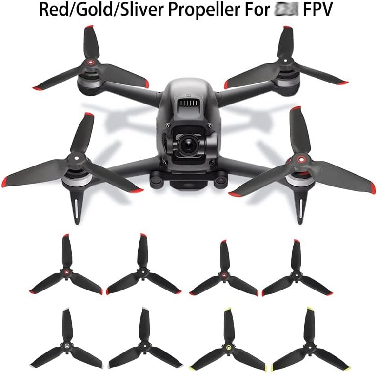 ALPGEN Drone Quiet Flight Propellers Repuesto de repuesto para DJI FPV Combo Drone Accesorios de repuesto de hélice (color  2 pares plateado)