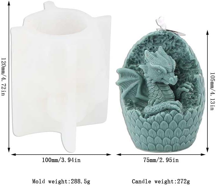 Tone Fun Moldes de silicona con forma de dragón para hacer velas, resina, velas de aromaterapia, jabón de cera hecho a mano, decoración del hogar,