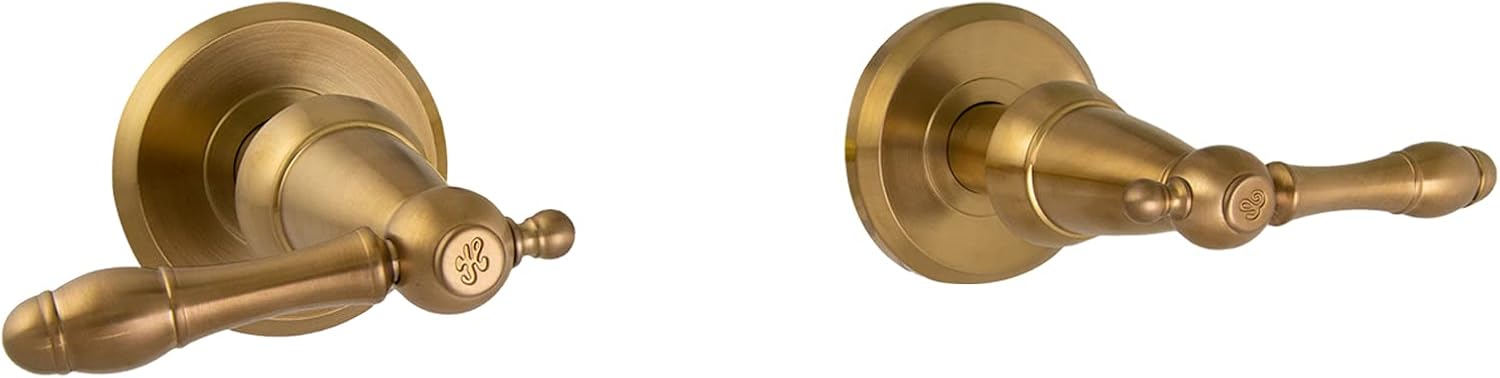 Design House 595728 Oakmont – Molde para bañera y ducha con cabezal de ducha de una sola función, grifo de 2 manijas y válvula, oro cepillado