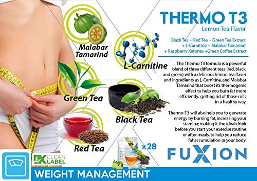 FuXion Thermo T3, delicioso sabor a té de limón (Thermo TT3, 28 bolsitas)