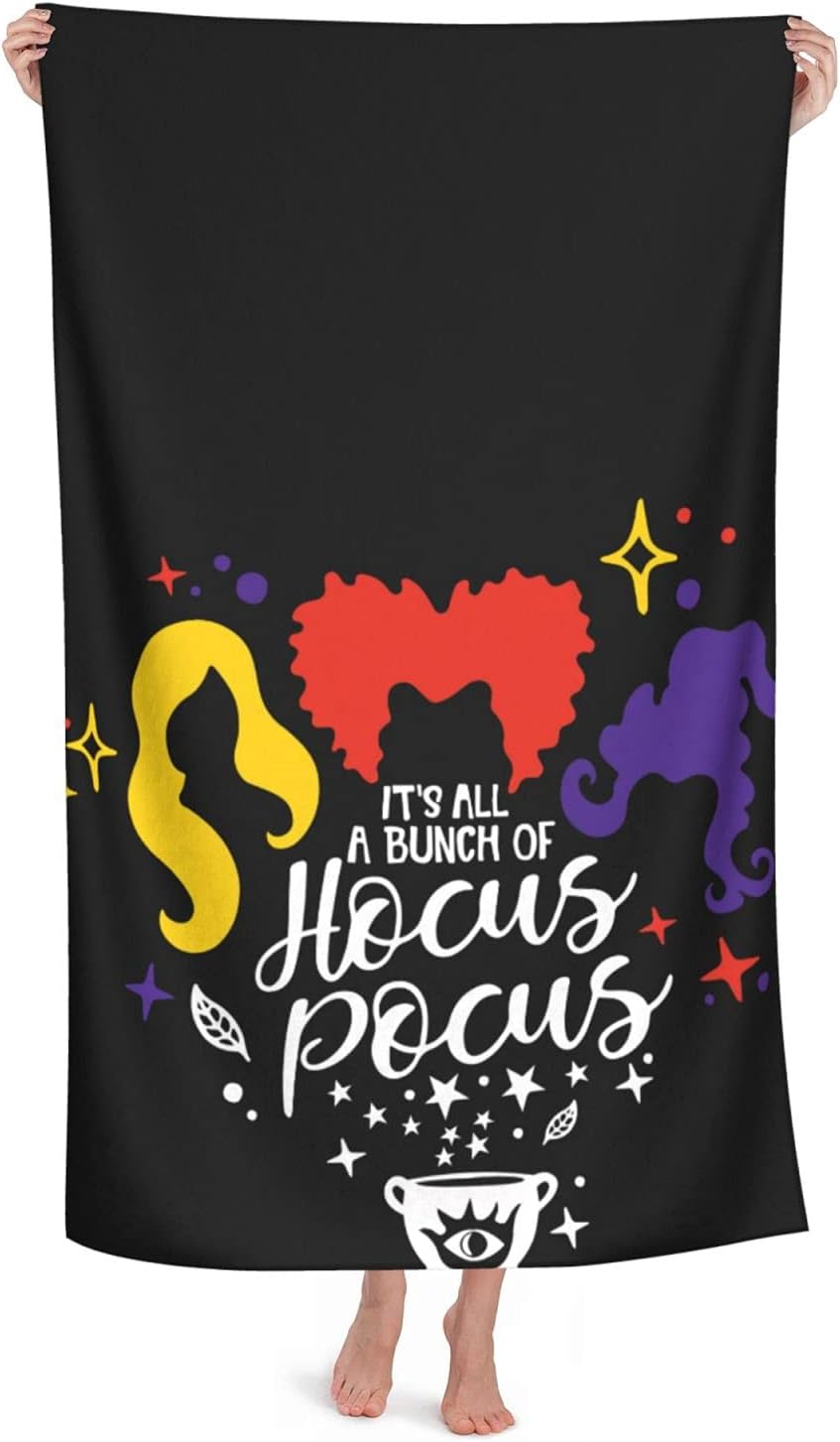 Toalla de baño Sanderson Sisters Halloween Hocus Pocus, toallas de playa suaves y absorbentes, de secado rápido, toalla de calidad de hotel de lujo