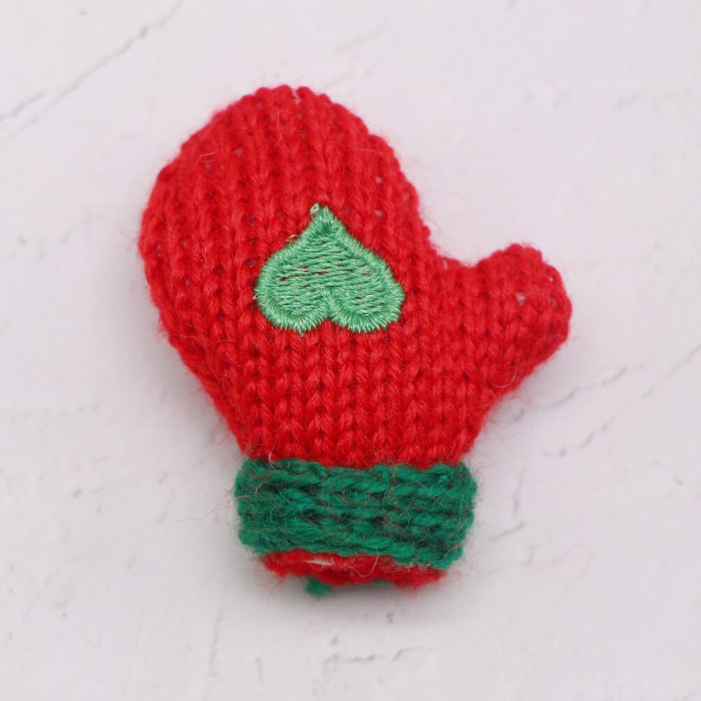 EXCEART Mini guantes de punto de Navidad, 16 unidades, guantes de Papá Noel, para hacer muñecas, decoración para botellas de vino, sombrero para