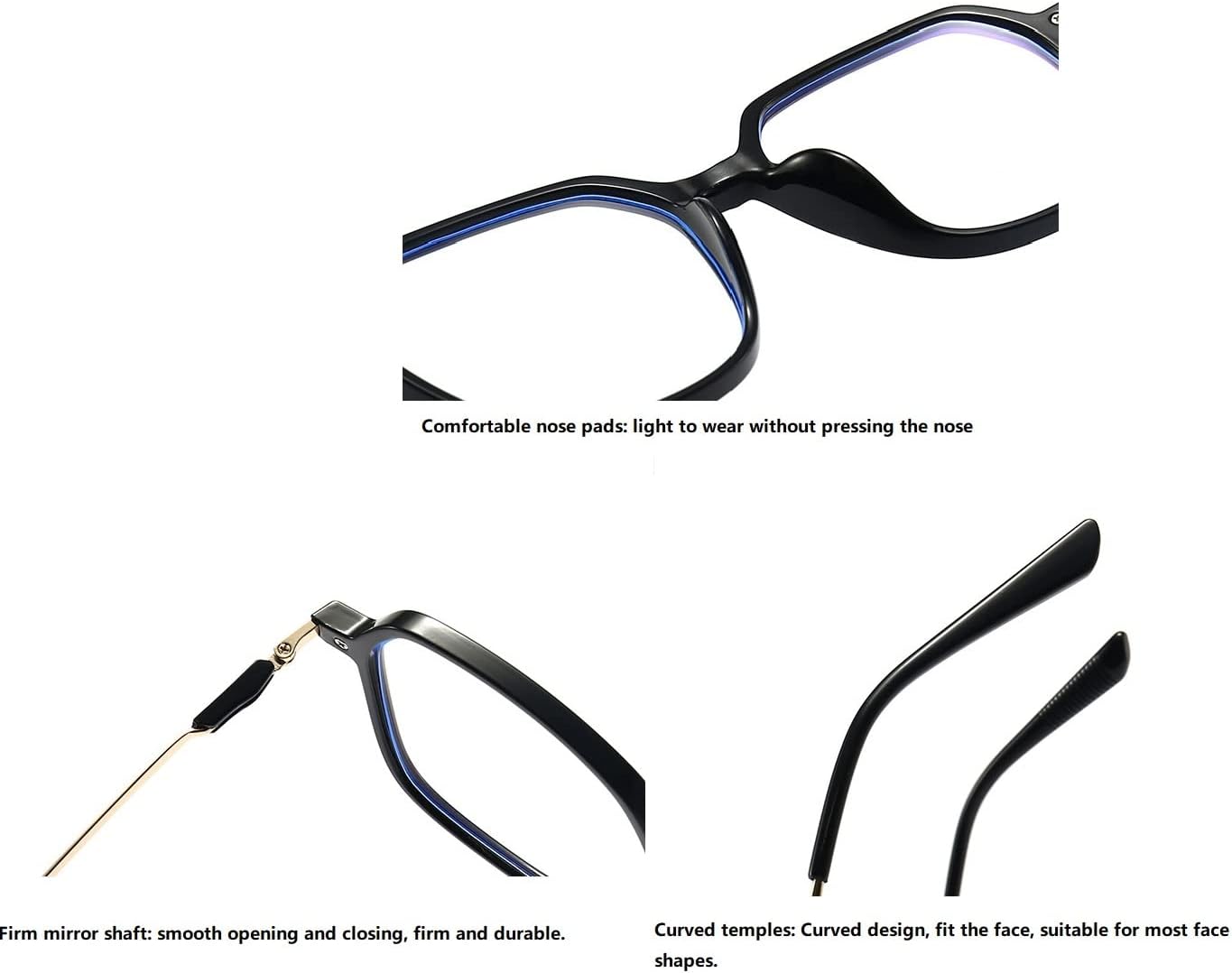 4 Pack oversized Reading Glasses Blue Light Blocking for Women Men Computer Readers Fashion Eyeglasses