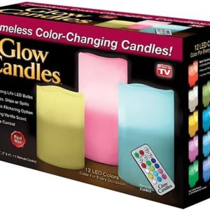 Glow Candle Pilares sin llama que cambian de color (juego de 3) Glow Candle Pilares sin llama que cambian de color (juego de 3)