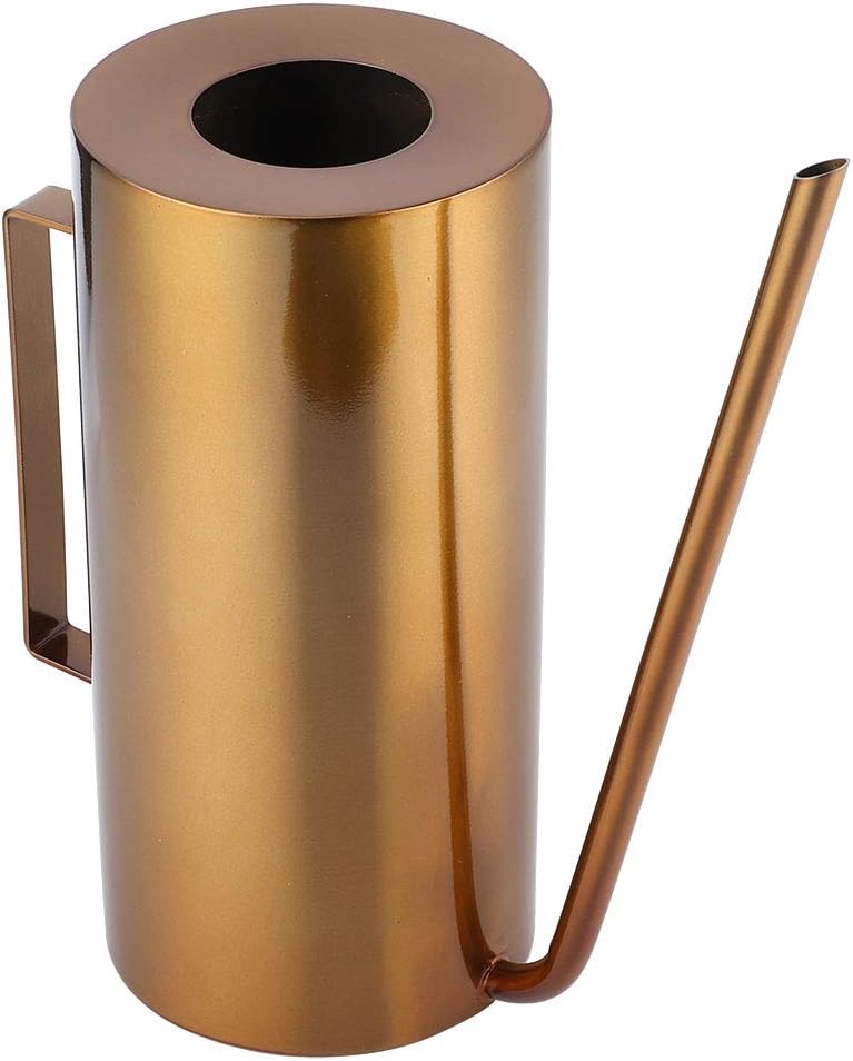 Fydun Boquilla de acero inoxidable para jardín Wate Can Pot Flower Plant Riego Herramienta Oro 1.5L Jardín Stainl Steel Spout para la familia