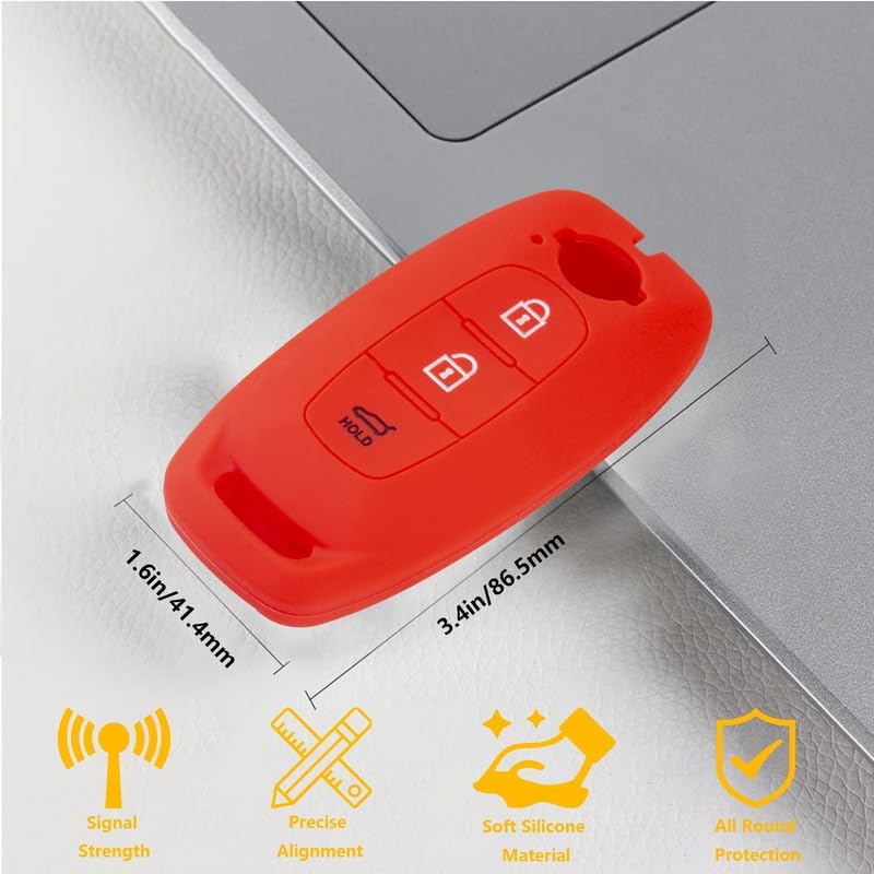BE – Funda de silicona para llavero Nissan, accesorios compatibles con Nissan Altima Pathfinder Rogue 2023, 3 botones, color negro y rojo, 2 unidades