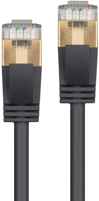 Monoprice SlimRun – Cable de conexión Ethernet Cat6A, cable de Internet de red, RJ45, trenzado, STP, cable de cobre puro desnudo, 36 AWG, 1 pie,