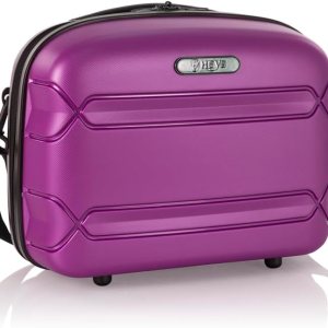 Heys Milos Beauty Case Hardside Ligero y fabricado con Duraflex duradero, carcasa texturizada y colores metálicos, manga de carretilla, correa de Heys Milos Beauty Case Hardside Ligero y fabricado con Duraflex duradero, carcasa texturizada y colores metálicos, manga de carretilla, correa de