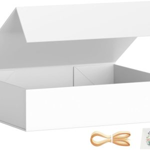 PSHVYM Cajas de regalo con tapas, 11.5 x 7.8 x 3 pulgadas, caja de regalo blanca para regalos, cierre magnético para camisetas, guantes, bufandas, PSHVYM Cajas de regalo con tapas, 11.5 x 7.8 x 3 pulgadas, caja de regalo blanca para regalos, cierre magnético para camisetas, guantes, bufandas,