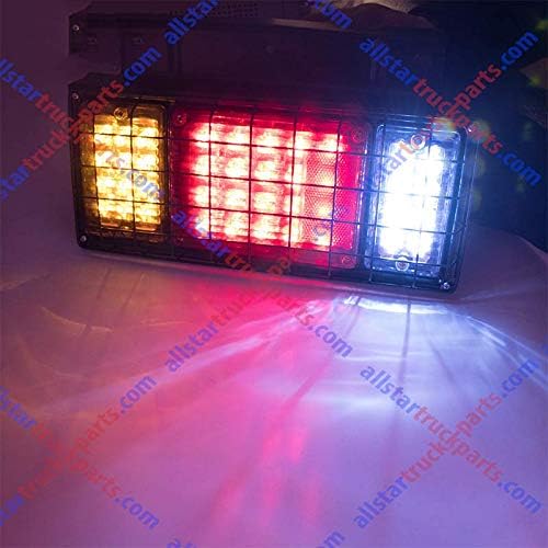 Juego de 2 luces LED para remolque de camión, 40 LED, impermeable, luz de freno de señal de giro trasera, luz de marcha atrás con protección de red