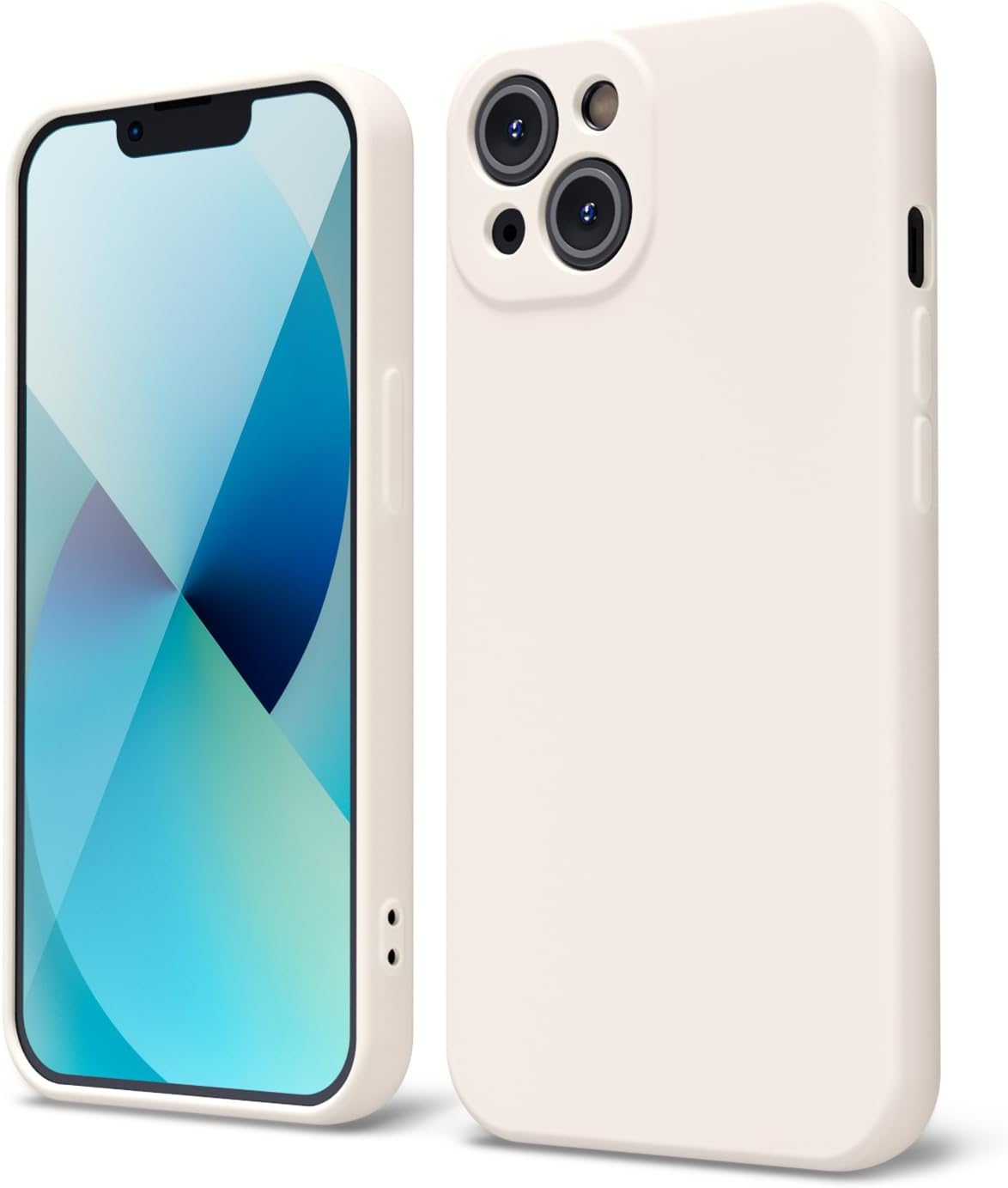 oakxco Funda para iPhone 13 de silicona líquida, bonita funda delgada y delgada de goma suave de TPU para mujeres y niñas, diseño estético,