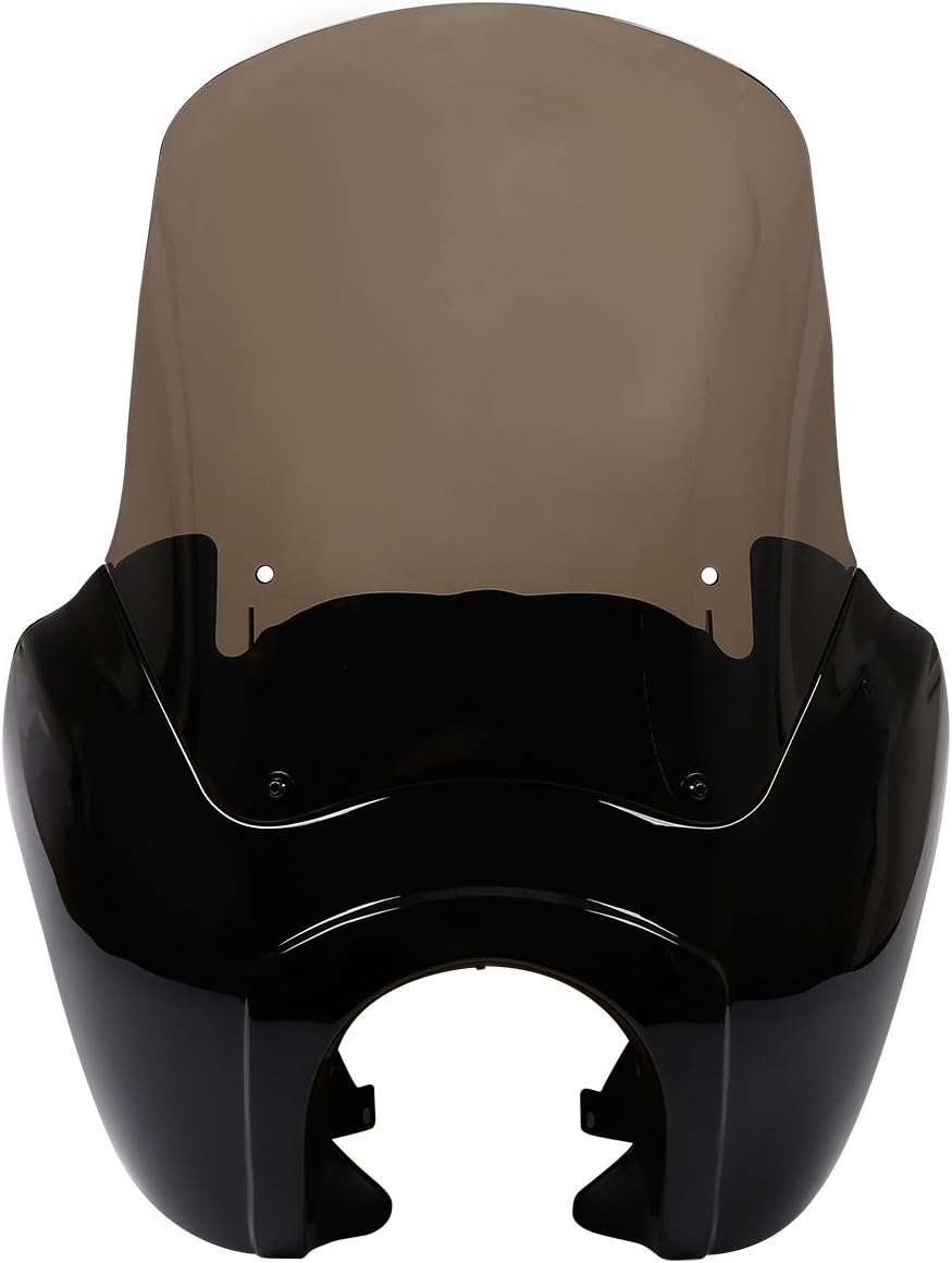 Green-L Carenado superior delantero con parabrisas de 15 pulgadas apto para Harley Dyna Low Rider T-Sport Fat Street Bob