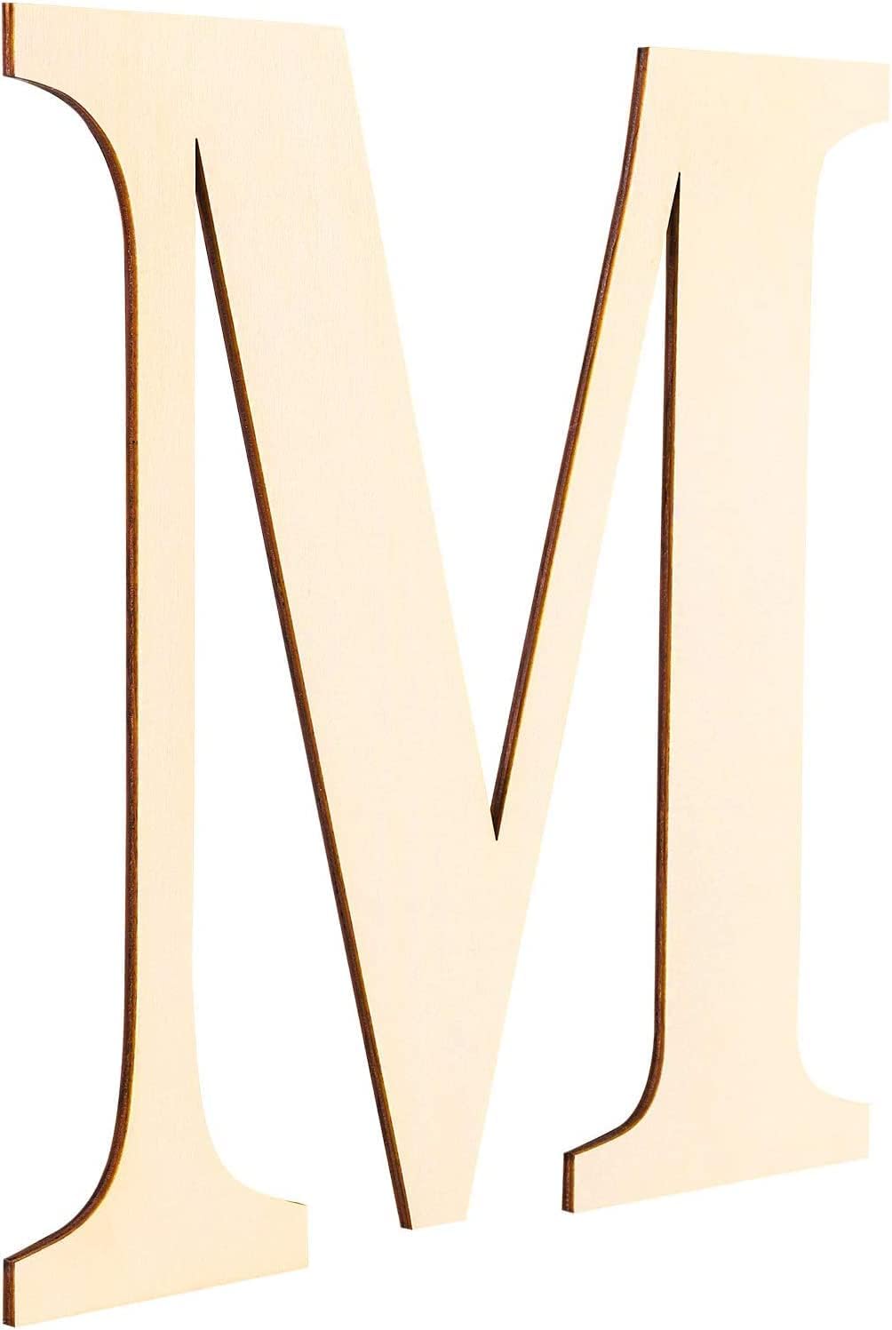 Letras de madera de 12 pulgadas de alto, letras de madera sin terminar de 0.28 pulgadas de grosor, letras de madera en blanco para decoración de
