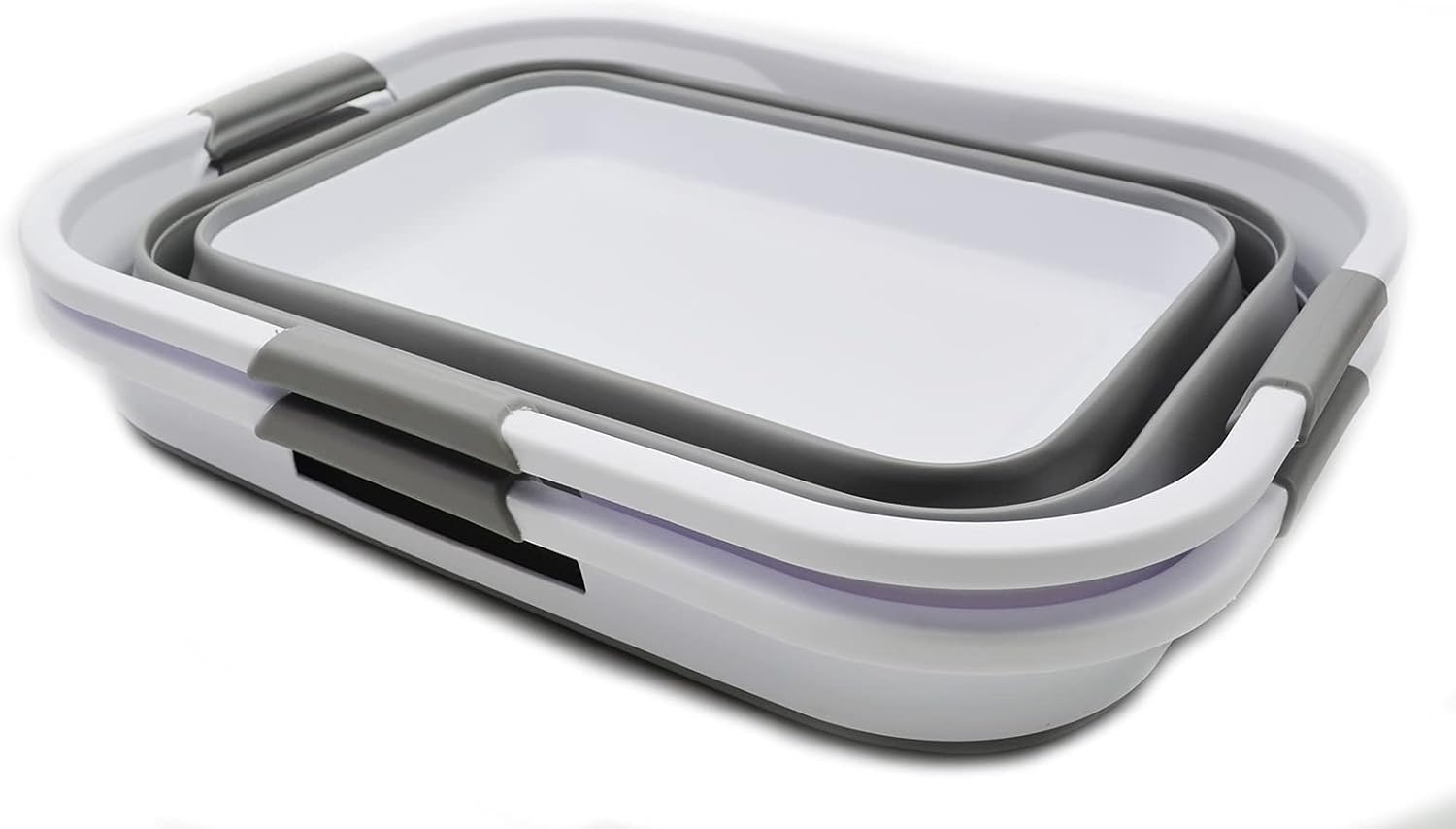 SAMMART Juego de 2-30L (8 galones) Cesta de lavandería de plástico plegable – Contenedororganizador plegable – Tina de lavado portátil, capacidad de