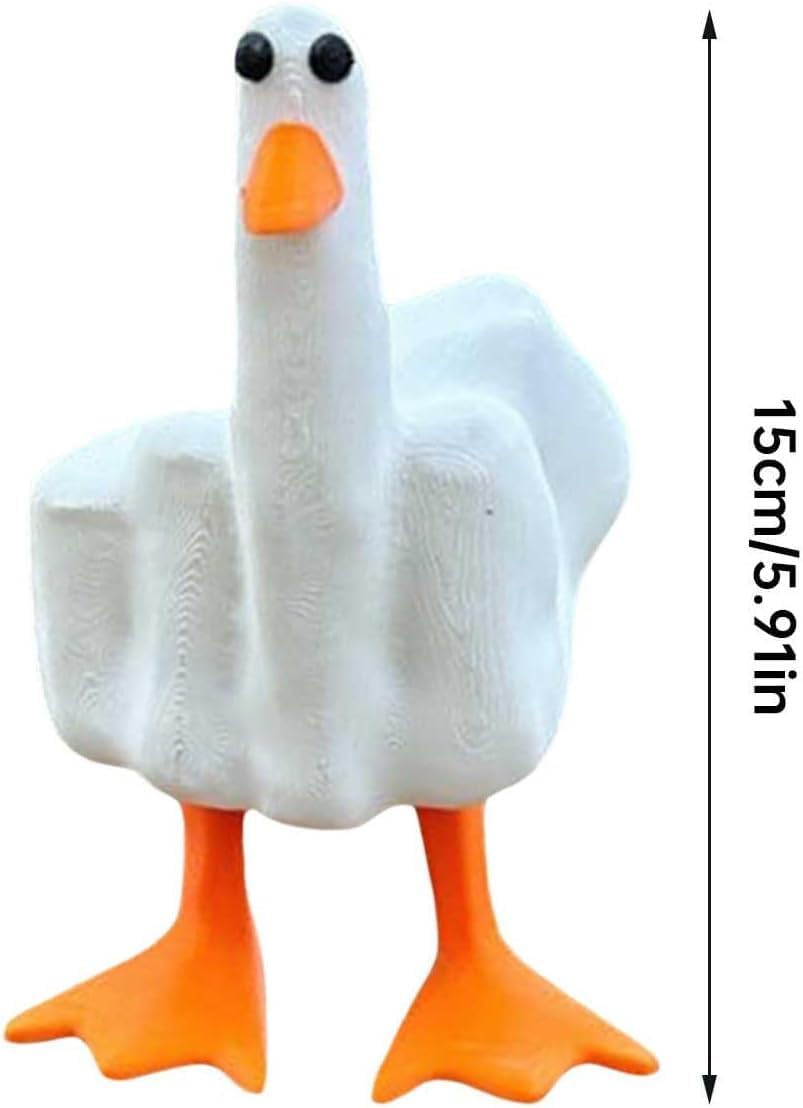 Divertida figura de resina de pato de dedo medio Duck You, figura de pato y pato, bonita pieza de artesanía de pato de dedo medio, un regalo