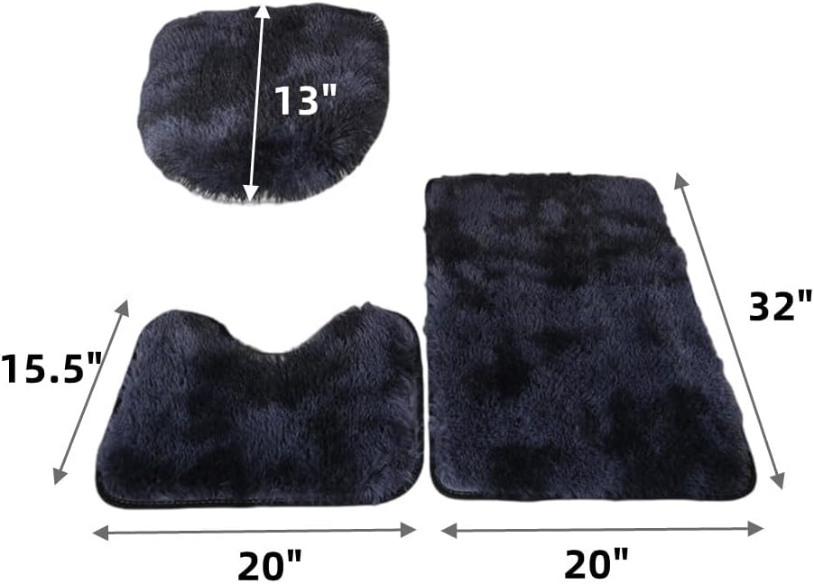 XZJMY Juego de 3 alfombras de baño, tapetes de baño, tapetes antideslizantes y absorbentes, tapete de suelo, alfombra de contorno en forma de U y