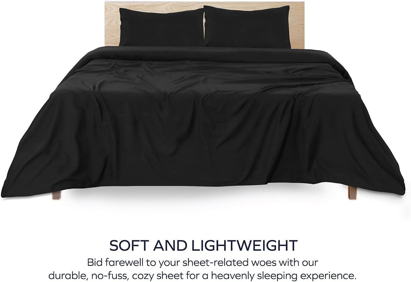 BLC – Sábanas negras de microfibra cepillada, ropa de cama egipcia tamaño King, sábana de enfriamiento extra suave, colchón profundo de hasta 15