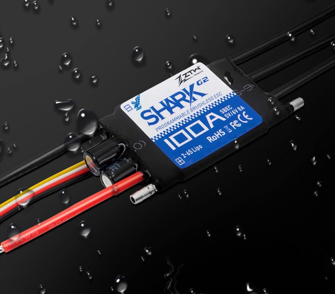 ZTW Shark G2 Series 100A Bi-Direction Refrigeración por agua ESC sin escobillas con SBEC 8A5V para barco RC y otros proyectos de bricolaje