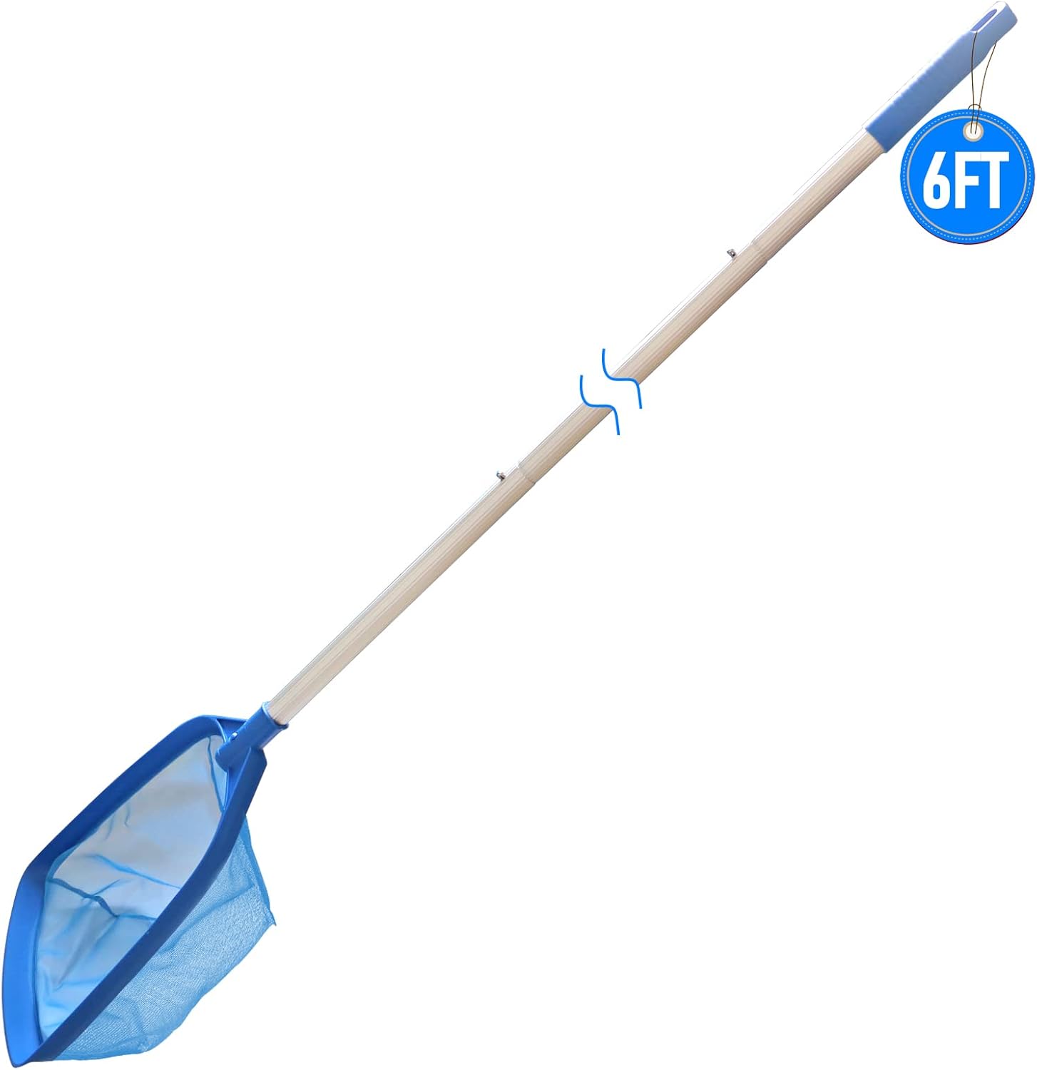 Red de desnatador de hojas para piscina, con 5 secciones telescópica de aluminio y malla fina de nailon, herramienta de limpieza de piscina para