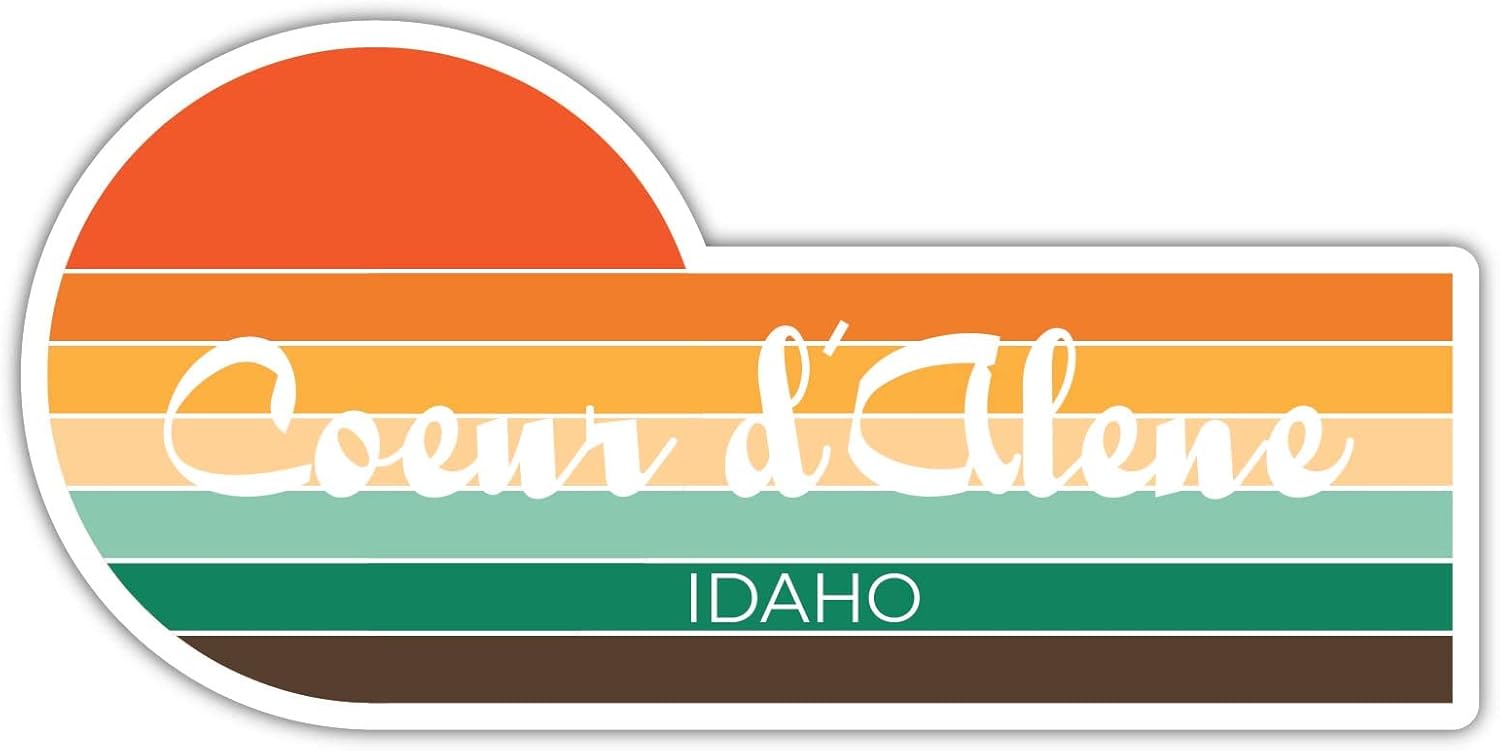 Coeur d’Alene Idaho – Imán para nevera (4 x 2.25 pulgadas), diseño estético retro vintage de los años 70