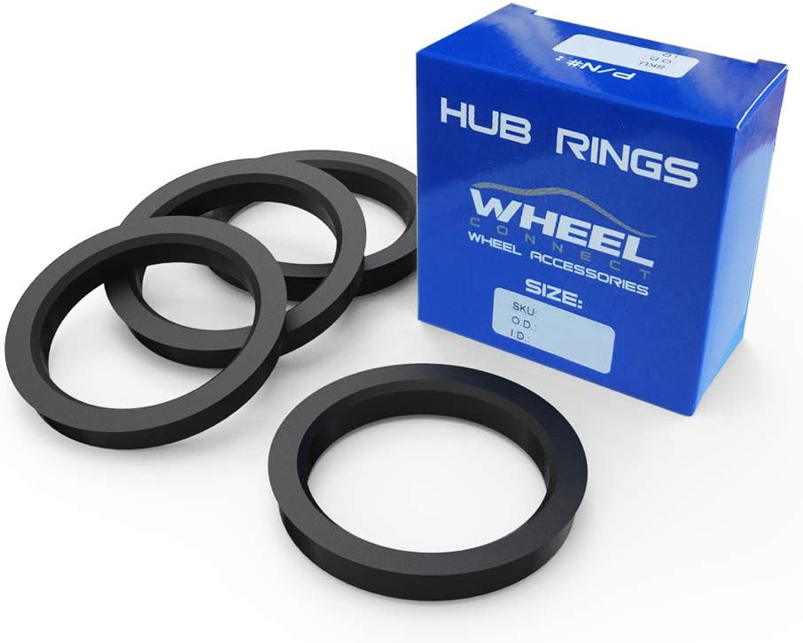 WHEEL CONNECT Anillos centrados en bujes, 74.1 a 66.9, juego de 4, abrazaderas de plástico ABS, diámetro exterior 74 -I.D2.634 in.P