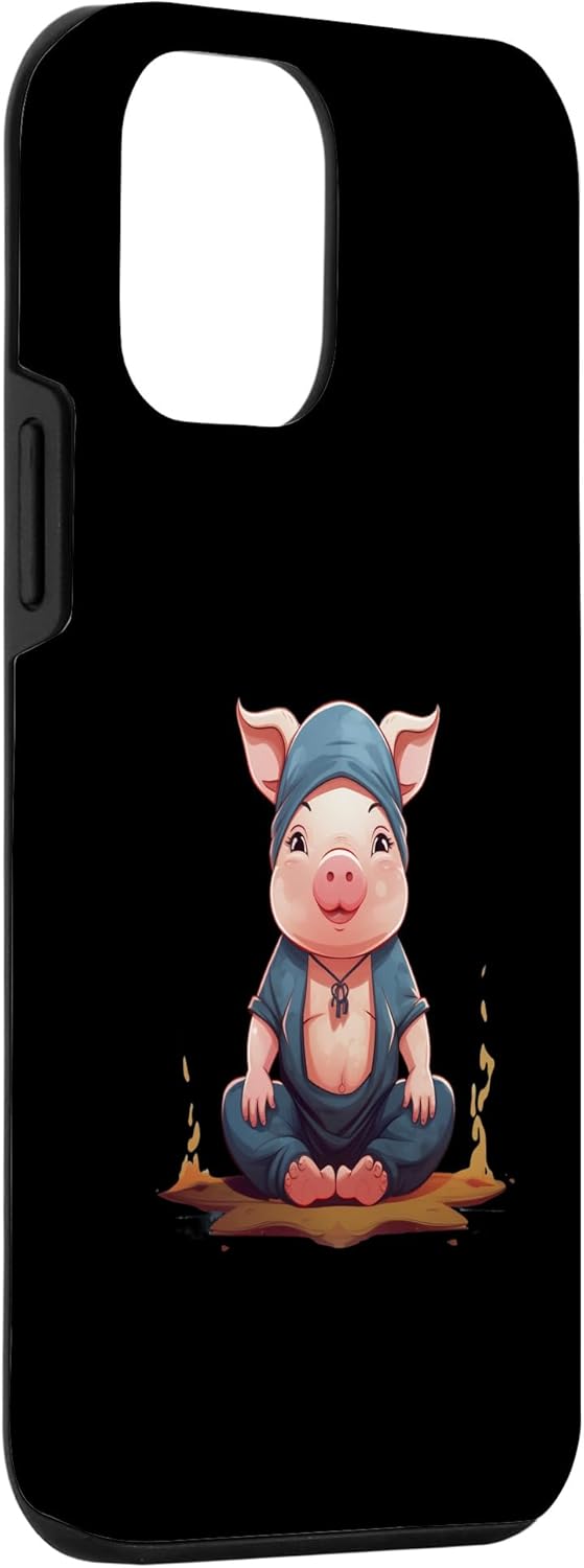 iPhone 12 mini vegan pig yoga pose vegetarian Veganism Meatless Cruelty-fre Case