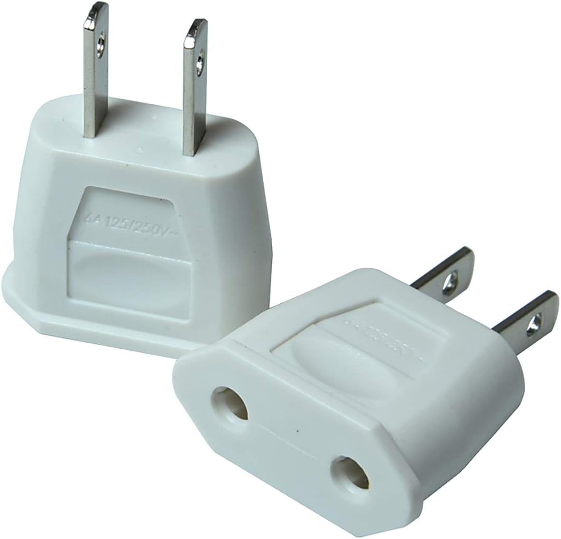 2 unidslote Top EU Euro Europa a Estados Unidos América América de alimentación AC enchufe de pared convertidor adaptador de viaje uso doméstico