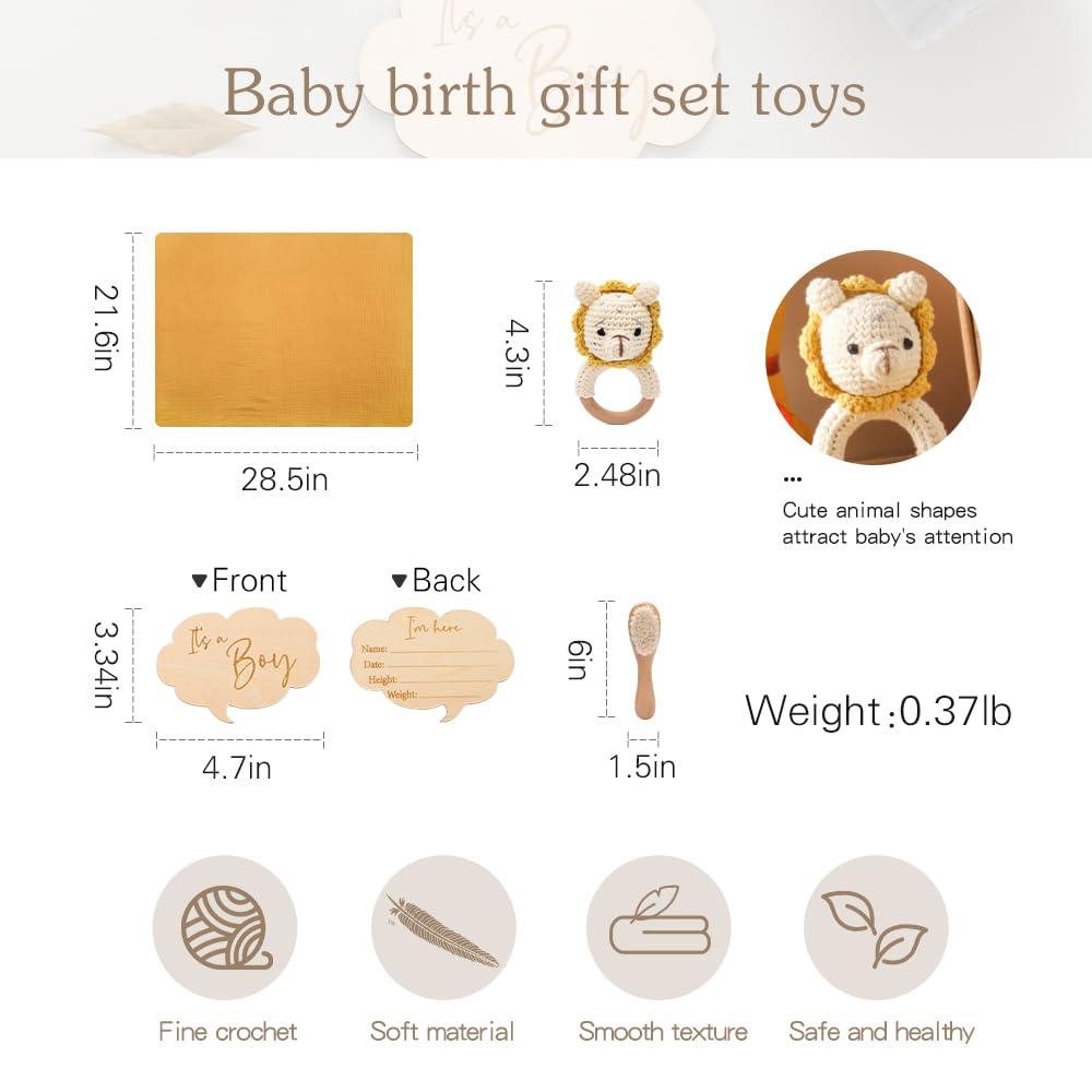 Nuevo regalo para bebé, regalos de bebé para baby shower, juego de regalos neutros para recién nacidos, regalos de revelación de género, caja de
