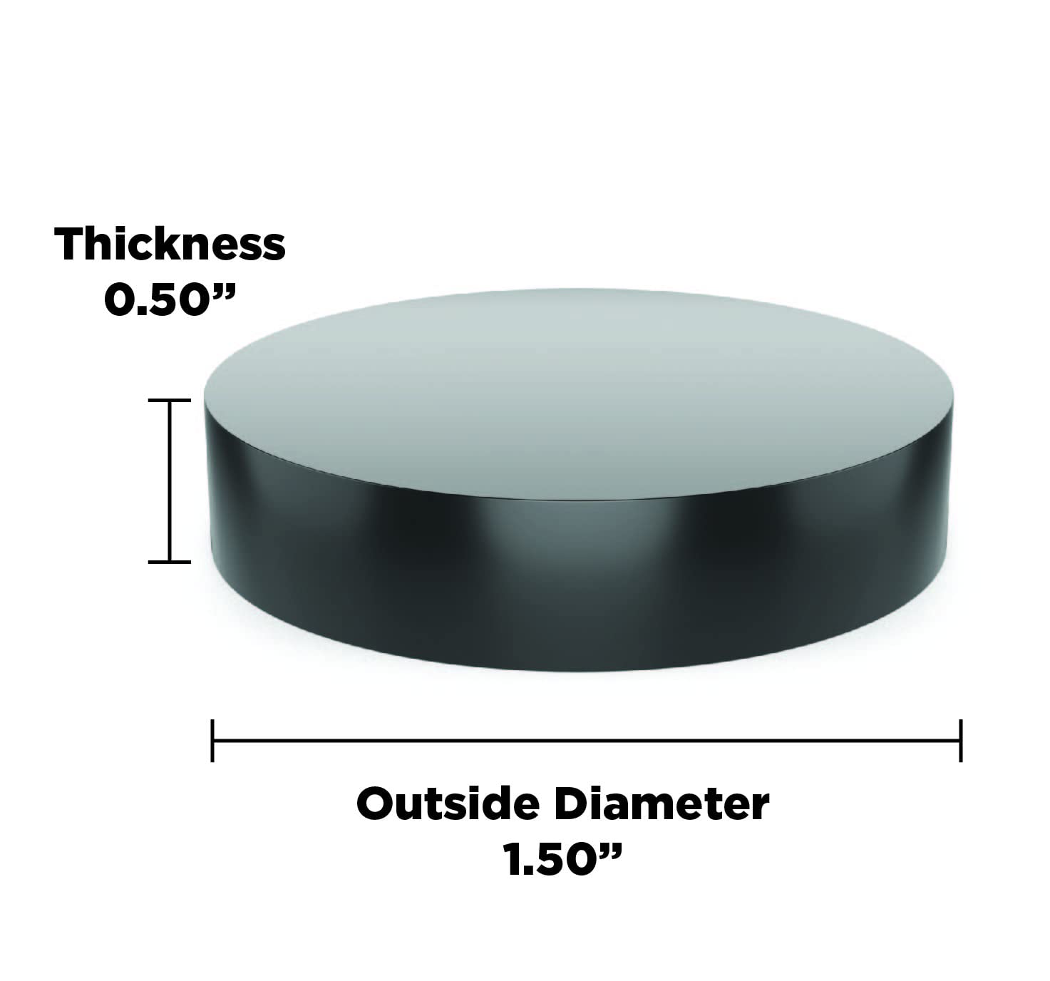 Aislarlo Sorbothane Vibración Aislamiento Disco Circular Pad 0.5″ Grosor 1.5″ Dia. 50 Duro – Paquete de 4