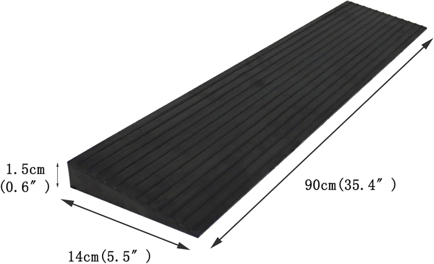 Rampa de umbral de goma sólida antideslizante para silla de ruedas, rampa portátil de goma sólida para baño, puertas, entradas de motocicleta, 5.9 x
