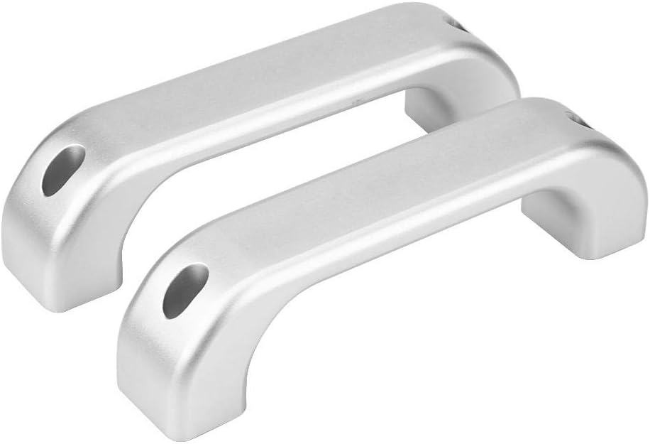 Keenso Manija de puerta interior plateada para Land Rover Defender, manija de puerta interior de aleación de aluminio cromado para Land Rover