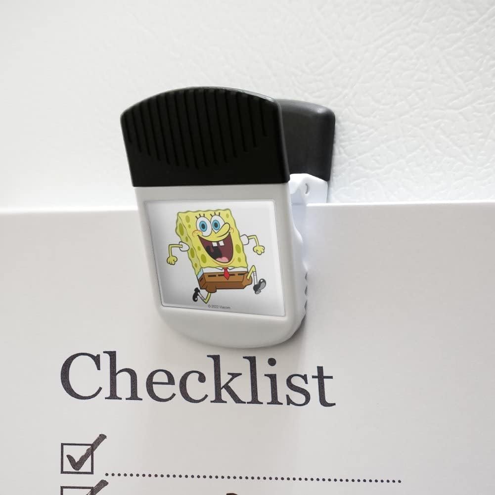 Correr Bob Esponja Frigorífico Imán Magnético Colgante Gancho Nota Snack Clip