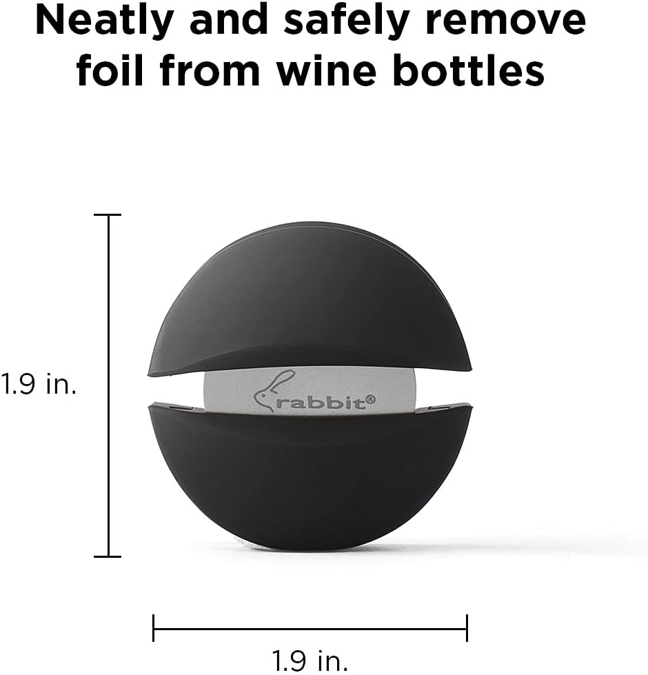 Rabbit Tapones para botellas, juego de 4, multicolor y cortador de papel de aluminio para botellas de vino (negro), 1 EA – W6113
