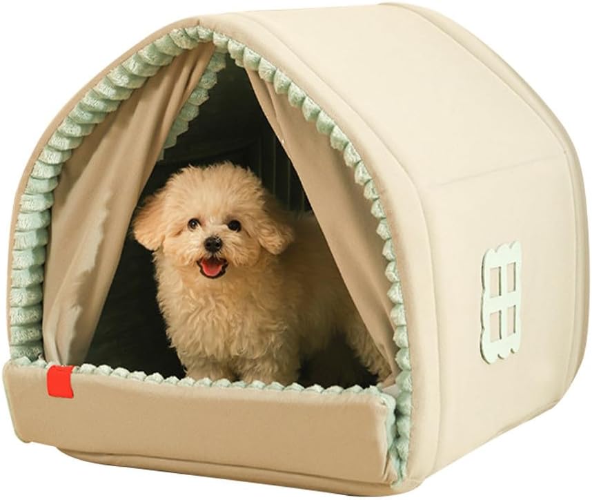 Casa para perros totalmente cerrada, tienda de campaña para mascotas, nido de perro, súper cálida, para interiores, para perros y gatos