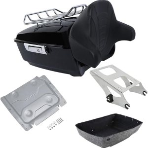 TCT-MOTORPARTS Respaldo King Tour Pack de 13.7 pulgadas con placa de montaje para Harley Tour Pack Road Glide, Road King, Street Glide, Electra TCT-MOTORPARTS Respaldo King Tour Pack de 13.7 pulgadas con placa de montaje para Harley Tour Pack Road Glide, Road King, Street Glide, Electra