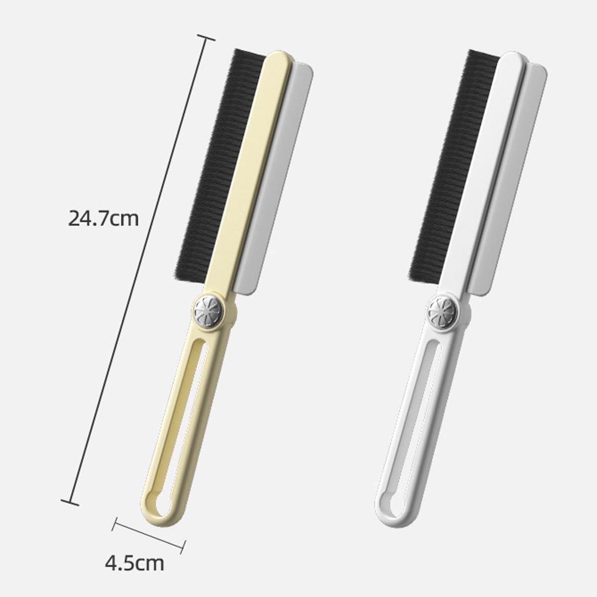 2 PCS Hard Bristle Crevice Cleaning Brush, 2024 Upgrade Thin Gap Cleaning Brush with Squeegee, Hand-held Grout Cleaner Scrub Brush Groove Gap