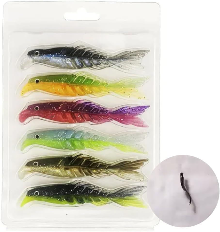Señuelos suaves de varios segmentos, juego de señuelos de pesca multiarticulados, señuelos de pesca biónicos suaves, señuelo de pesca realista