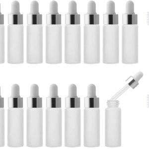 Enslz 15 piezas Mini botella vacía con cuentagotas de vidrio de aceite esencial esmerilado, botellas reutilizables, frasco de gotero de aceite nasal Enslz 15 piezas Mini botella vacía con cuentagotas de vidrio de aceite esencial esmerilado, botellas reutilizables, frasco de gotero de aceite nasal
