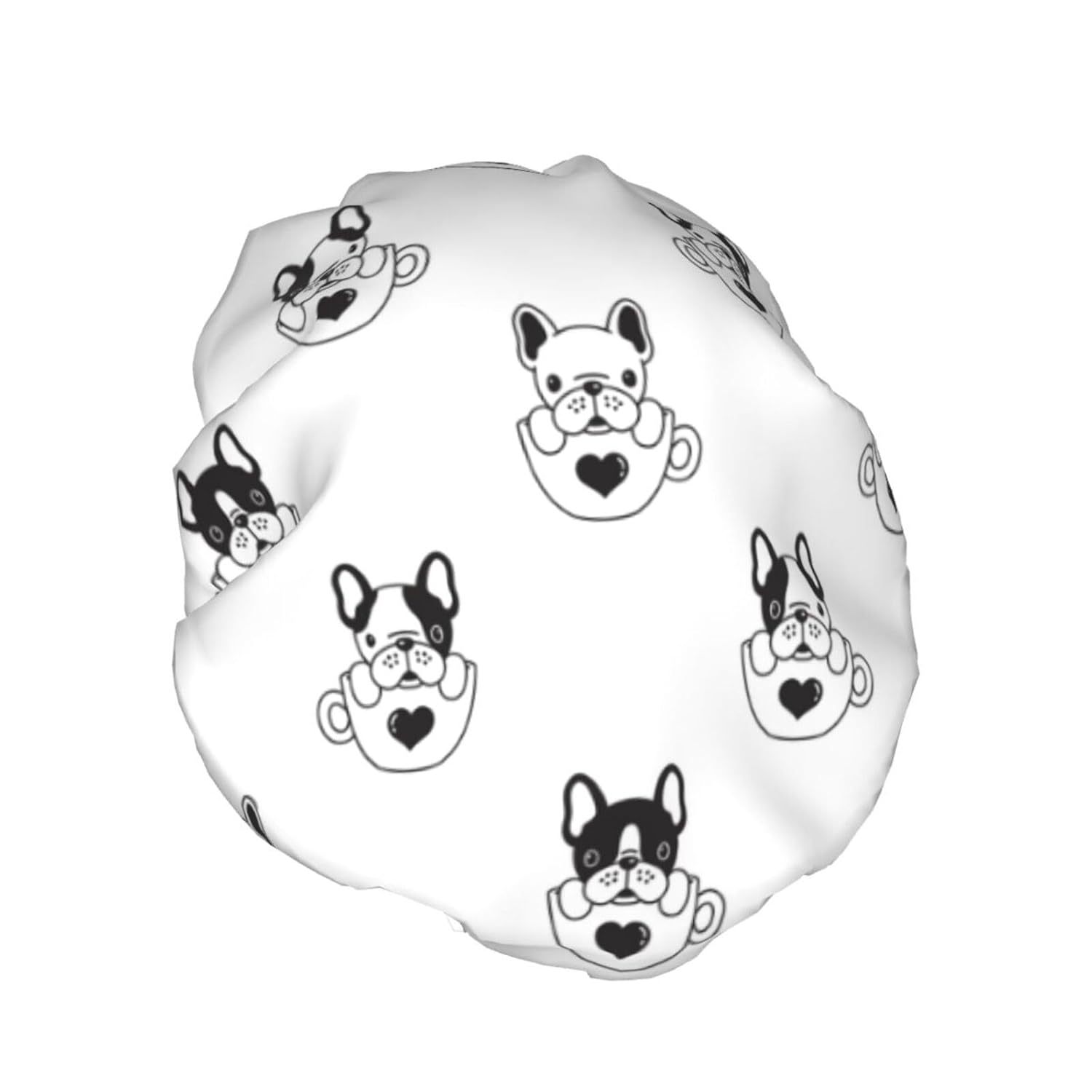 Cute Dog Double Layer Waterproof Shower Cap Suitable For All Head Sizes