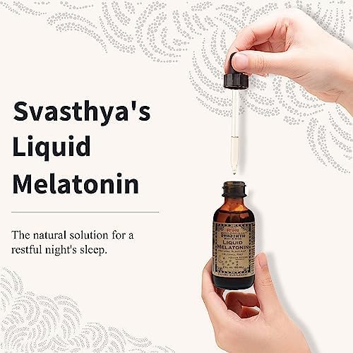 SVASTHYA BODY & MIND Melatonina líquida  Promueve el sueño natural  Sin alcohol para adultos y niños, fabricado en los Estados Unidos, 2 onzas,