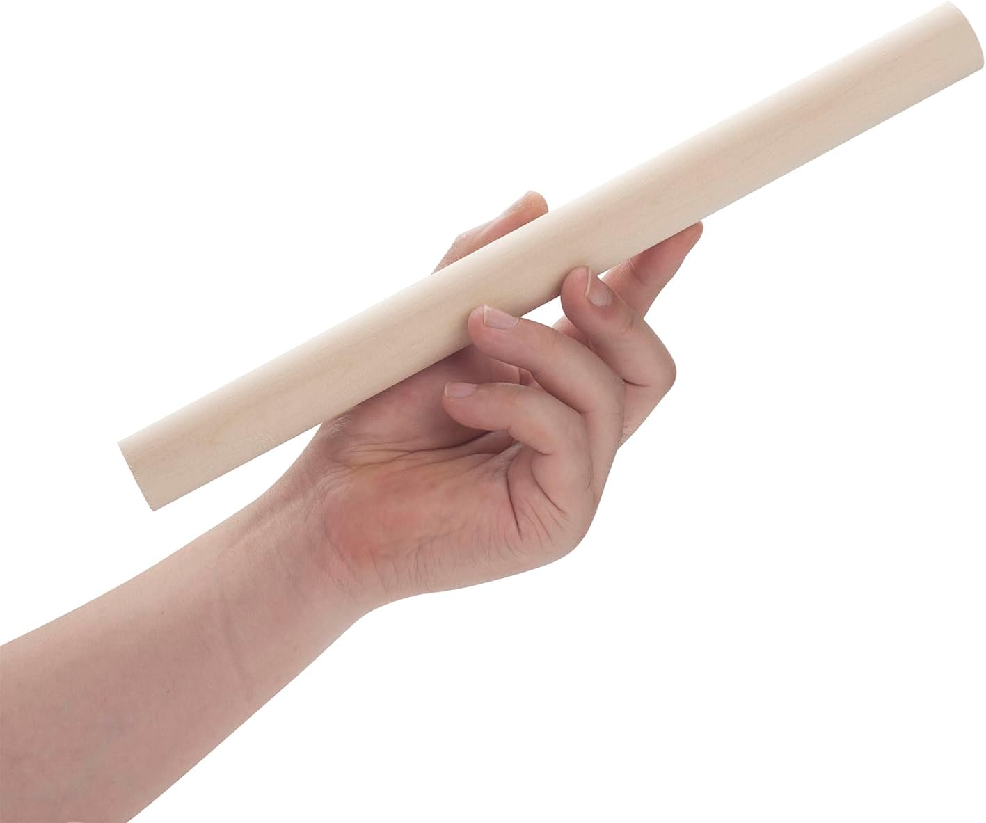 Varillas de madera para manualidades, 6 varillas redondas de madera de 1 x 12 pulgadas, pasador grueso de macramé para proyectos de manualidades,